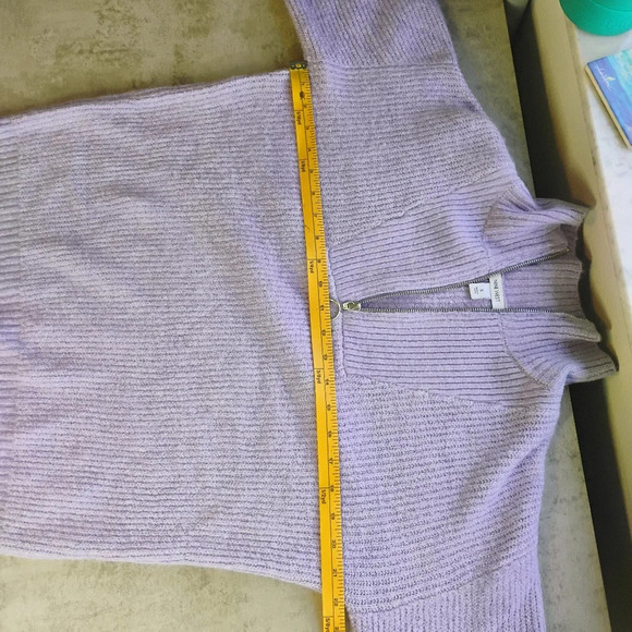 Nine West Lavender 1/4 Zip Ribbed Knit Oversized Pullover Sweater Size Small - Picture 13 of 14